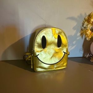 Happy Gold Smiley face mini backpack